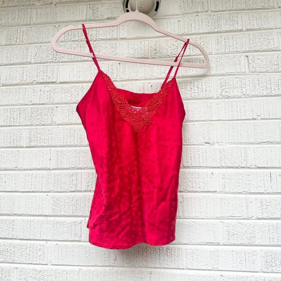 Silkscreen Tops - Silkscreen vintage Y2K Cherry Red Heart Slip Cami Top